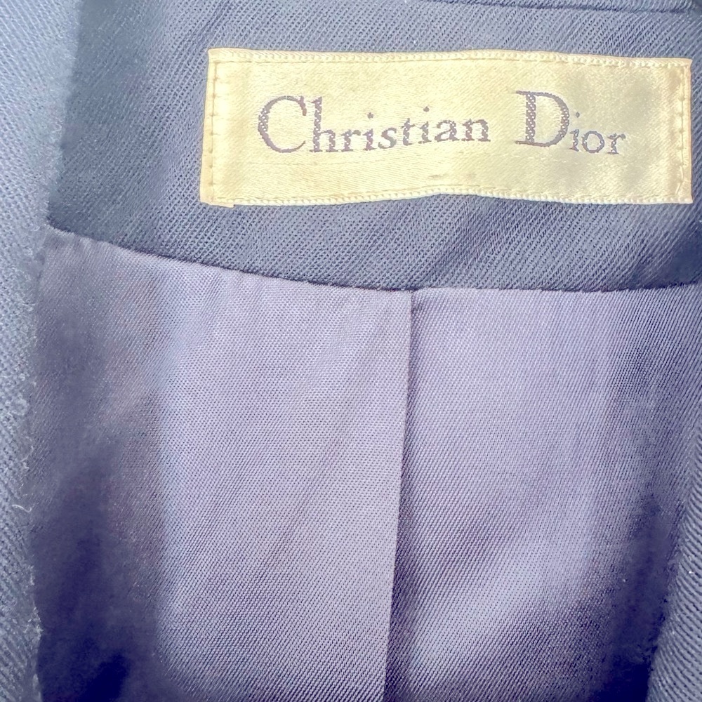 Christian Dior 1980 Navy Double-Breasted Coat with Gold Accents - Picture 3 of 4